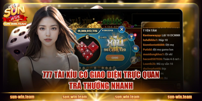 777 Tài Xỉu có giao diện trực quan, trả thưởng nhanh