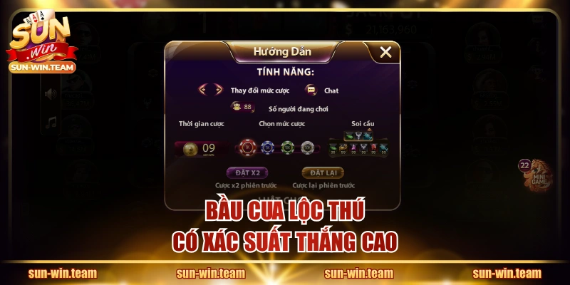 Bầu Cua Lộc Thú có xác suất thắng cao