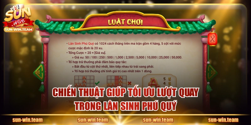 Chiến thuật giúp tối ưu lượt quay trong Lân Sinh Phú Quý