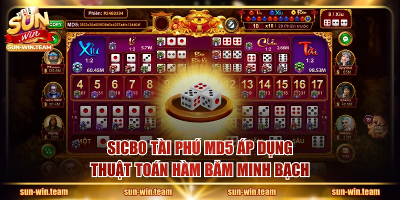Sicbo Tài Phú MD5 áp dụng thuật toán hàm băm minh bạch